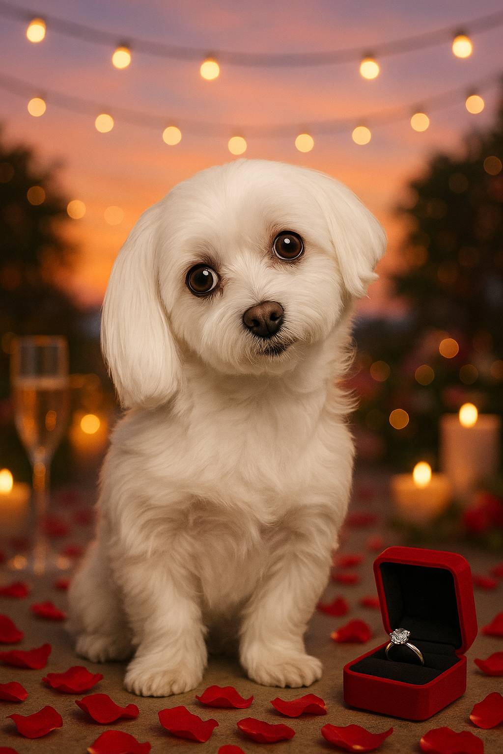 Engagement / Proposal - Custom Pet Portrait