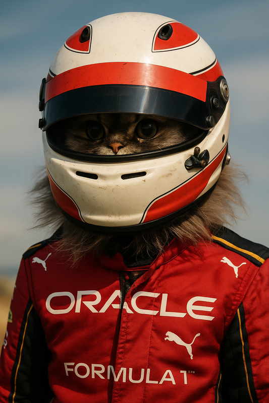 F1 Car Driver - Custom Pet Portrait