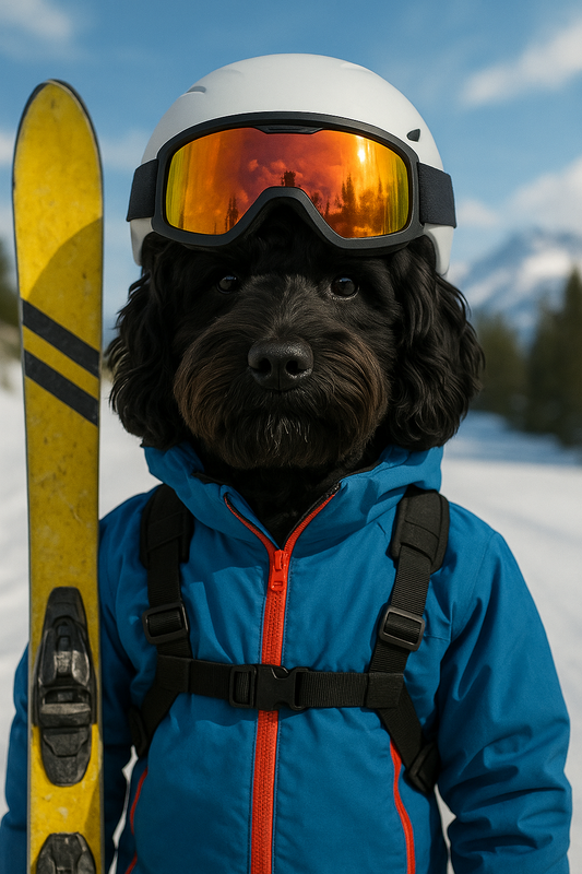 Skiing - Custom Pet Portrait