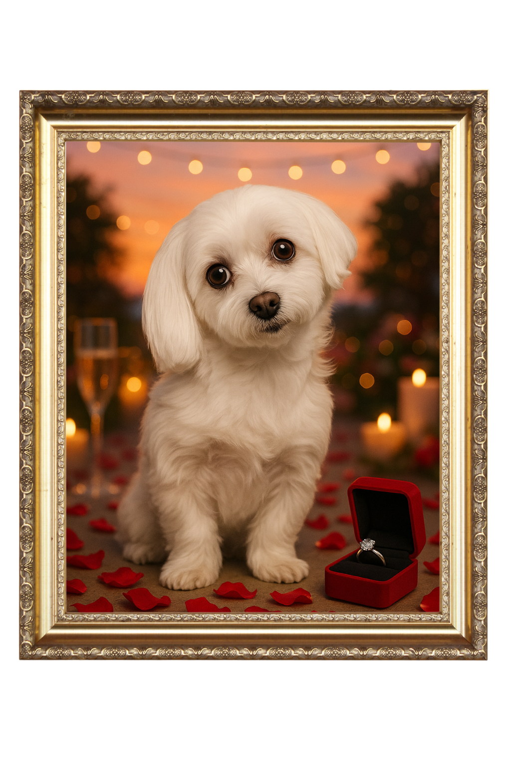 Engagement / Proposal - Custom Pet Portrait