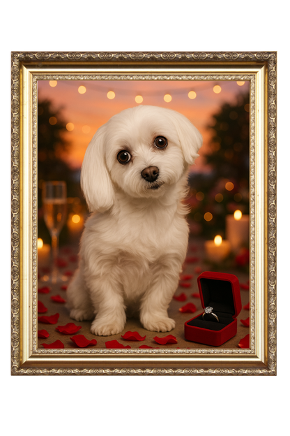 Engagement / Proposal - Custom Pet Portrait