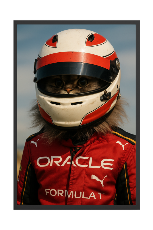F1 Car Driver - Custom Pet Portrait