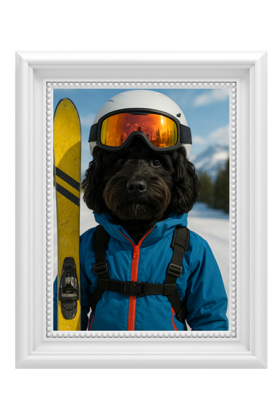 Skiing - Custom Pet Portrait